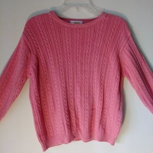 Talbots Pink Cable Knit Sweater